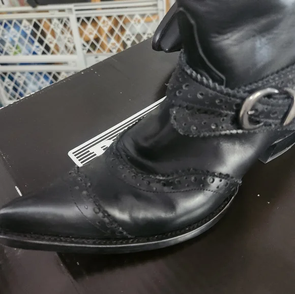 Old GRINGO BY BOOT STAR BLACK HARNESS BOOTS - Picture 4 of 8